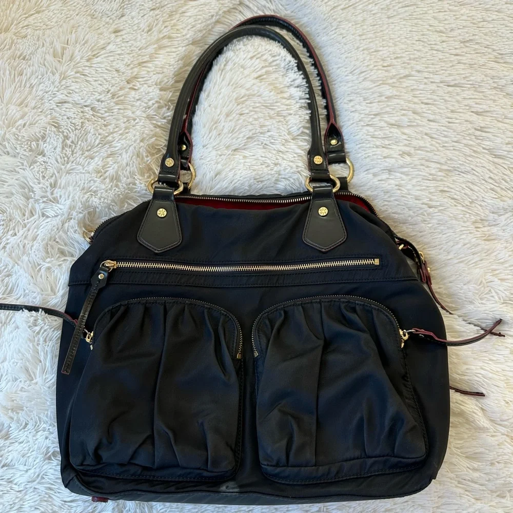 MZ WALLACE Jane Bedford Black Nylon Shoulder Tote Bag Travel Work Satchel